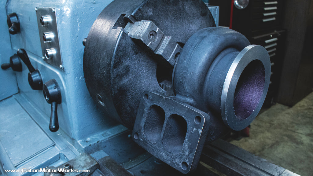 Turbine outlet flange machining