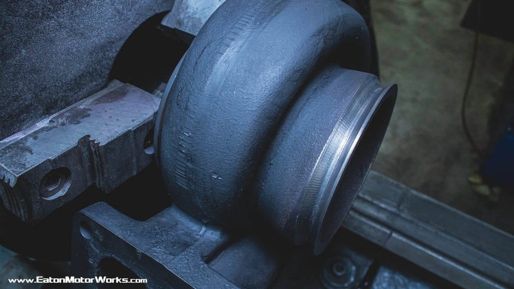 Turbine outlet flange machining