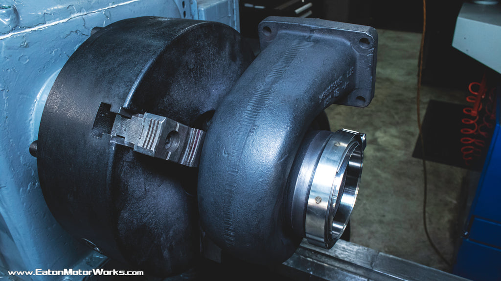 Turbine outlet flange machining