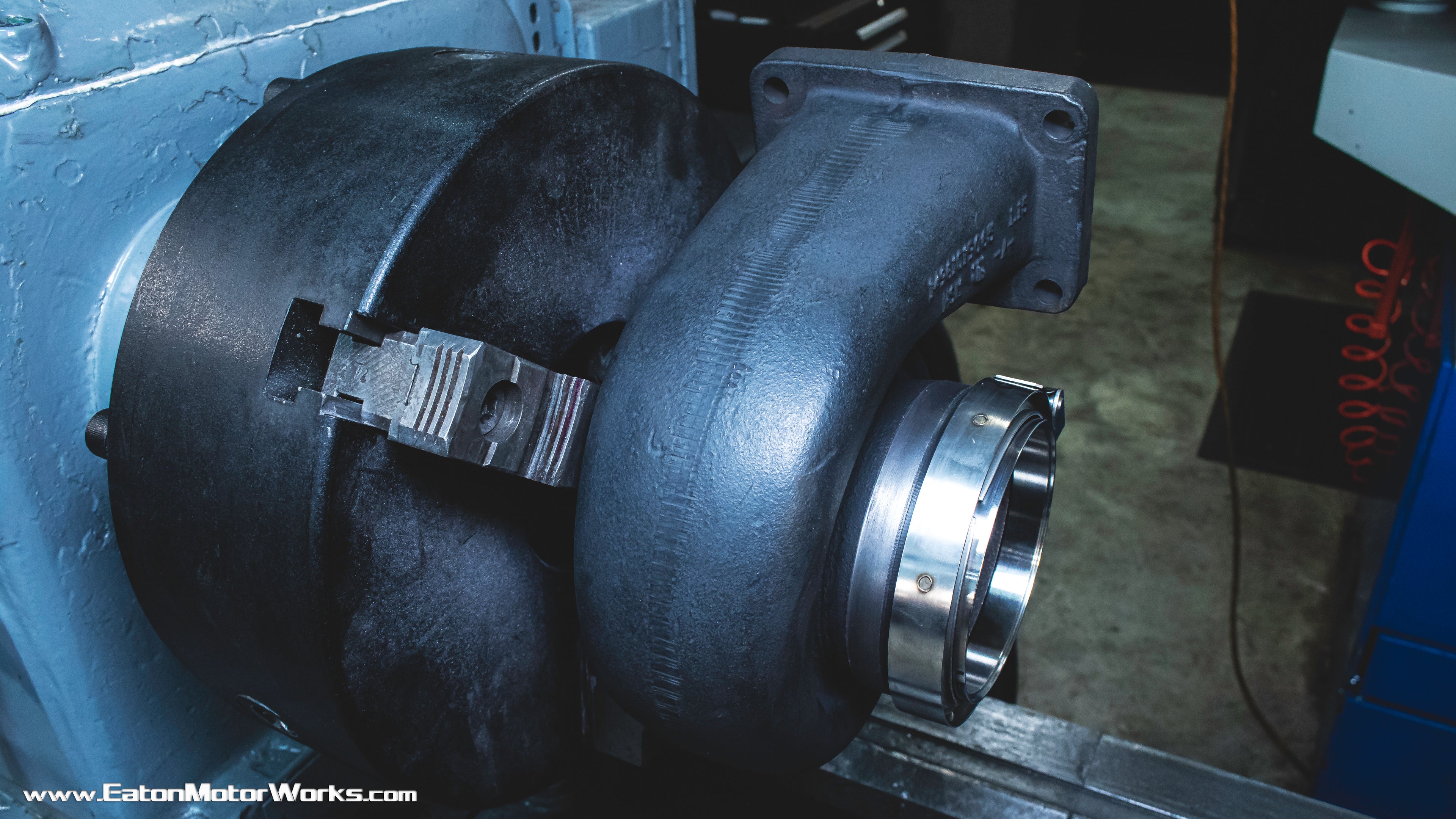 Turbine outlet flange machining