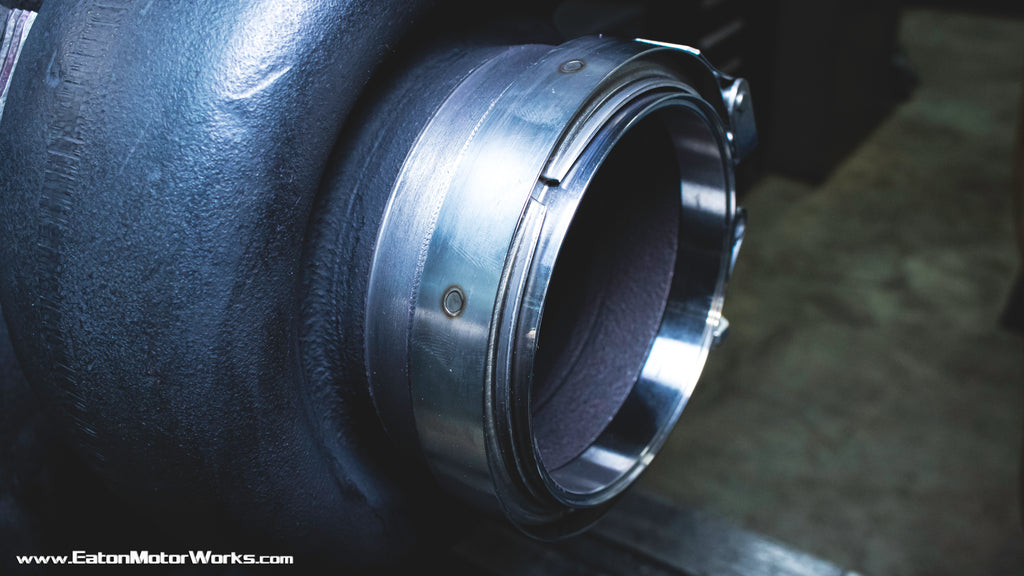 Turbine outlet flange machining