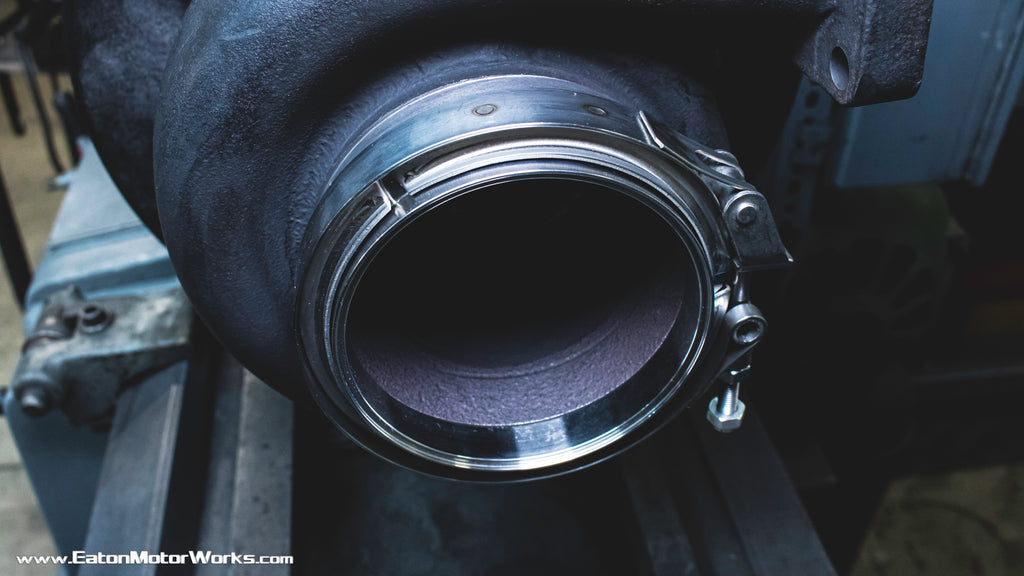 Turbine outlet flange machining