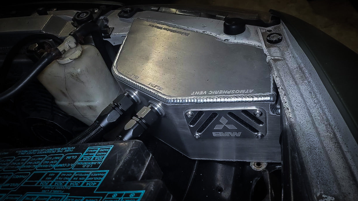 2G DSM Vented Oil Catch Can  ( Passenger Headlight Location )